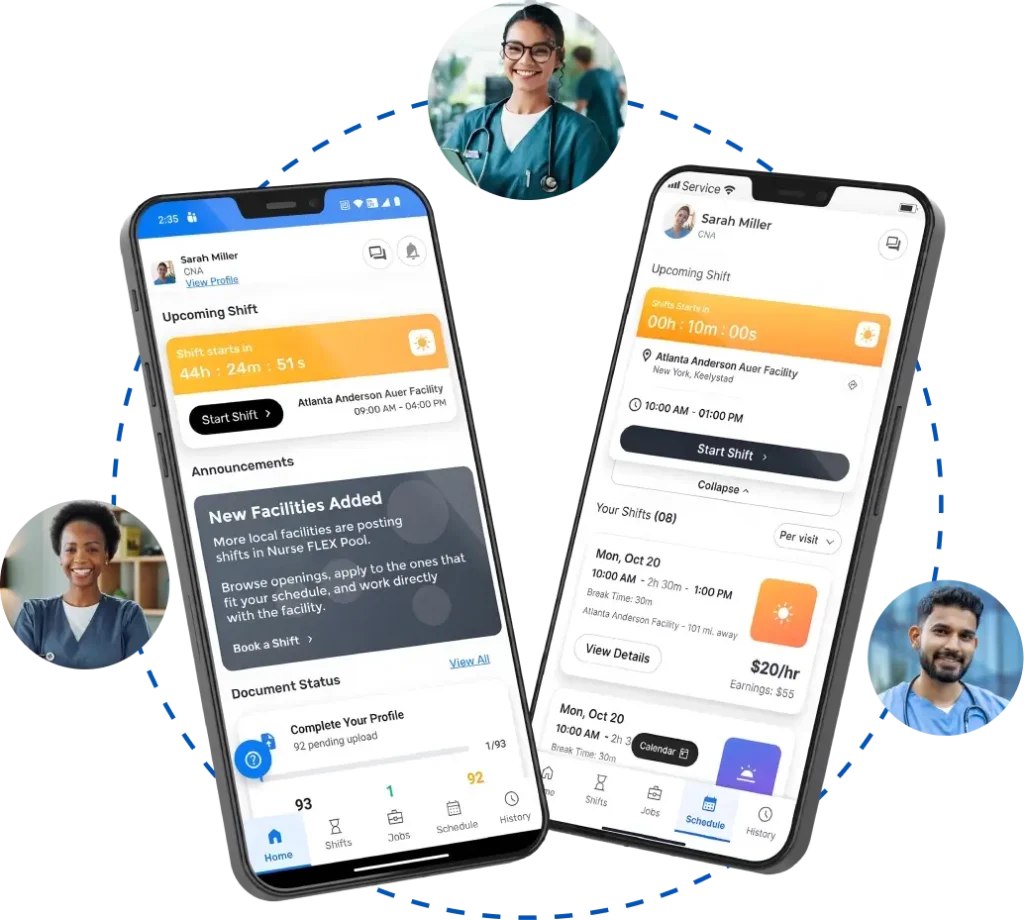 Nurse Flex Pool mobile app for picking up flexible nursing shifts
