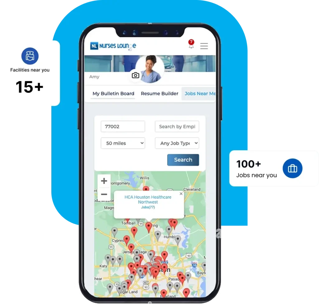 career marketplace for nurses - Nurses Lounge nursing job map showing local nursing job openings near you